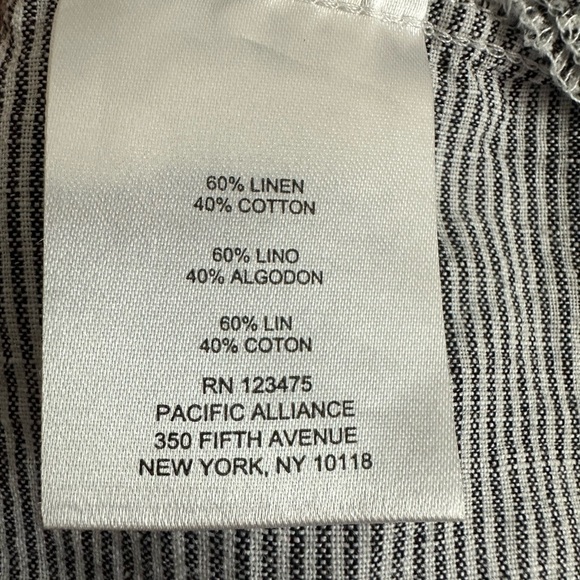 ELLEN TRACY Black and White Striped Linen Blend Popover Tunic - Picture 12 of 13